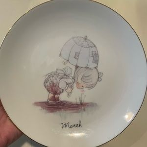 Precious Moments March plate w/stand
